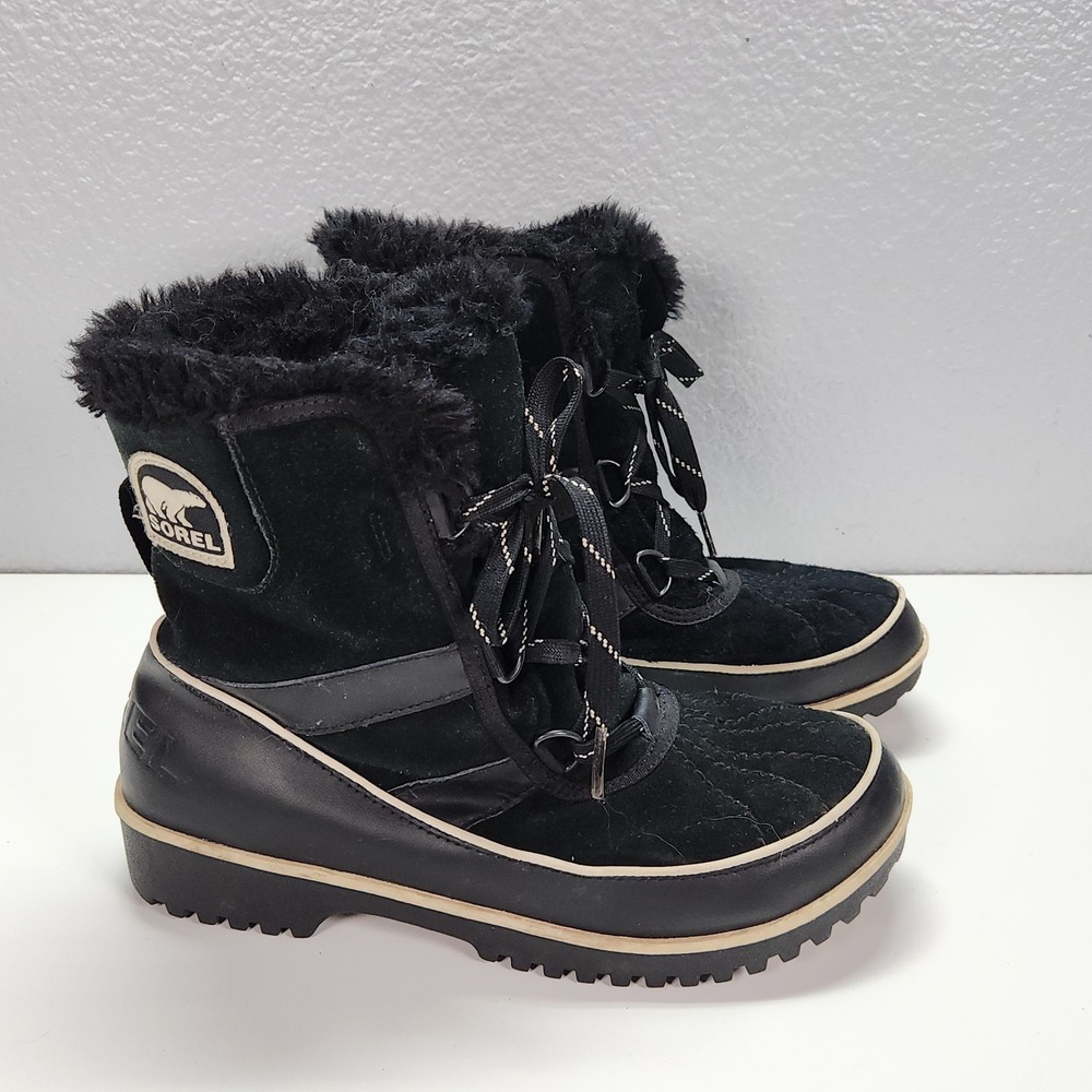 Sorel Tivoli II Black Waterproof Faux Fur Winter Boots NL2089-010 Womens 8